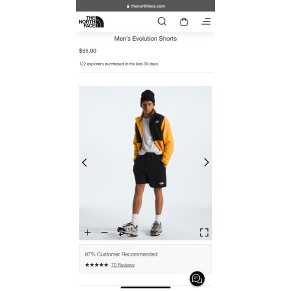 THE NORTH FACE Men’s Evolution Cotton 7” Shorts LARGE Black - Picture 8 of 8